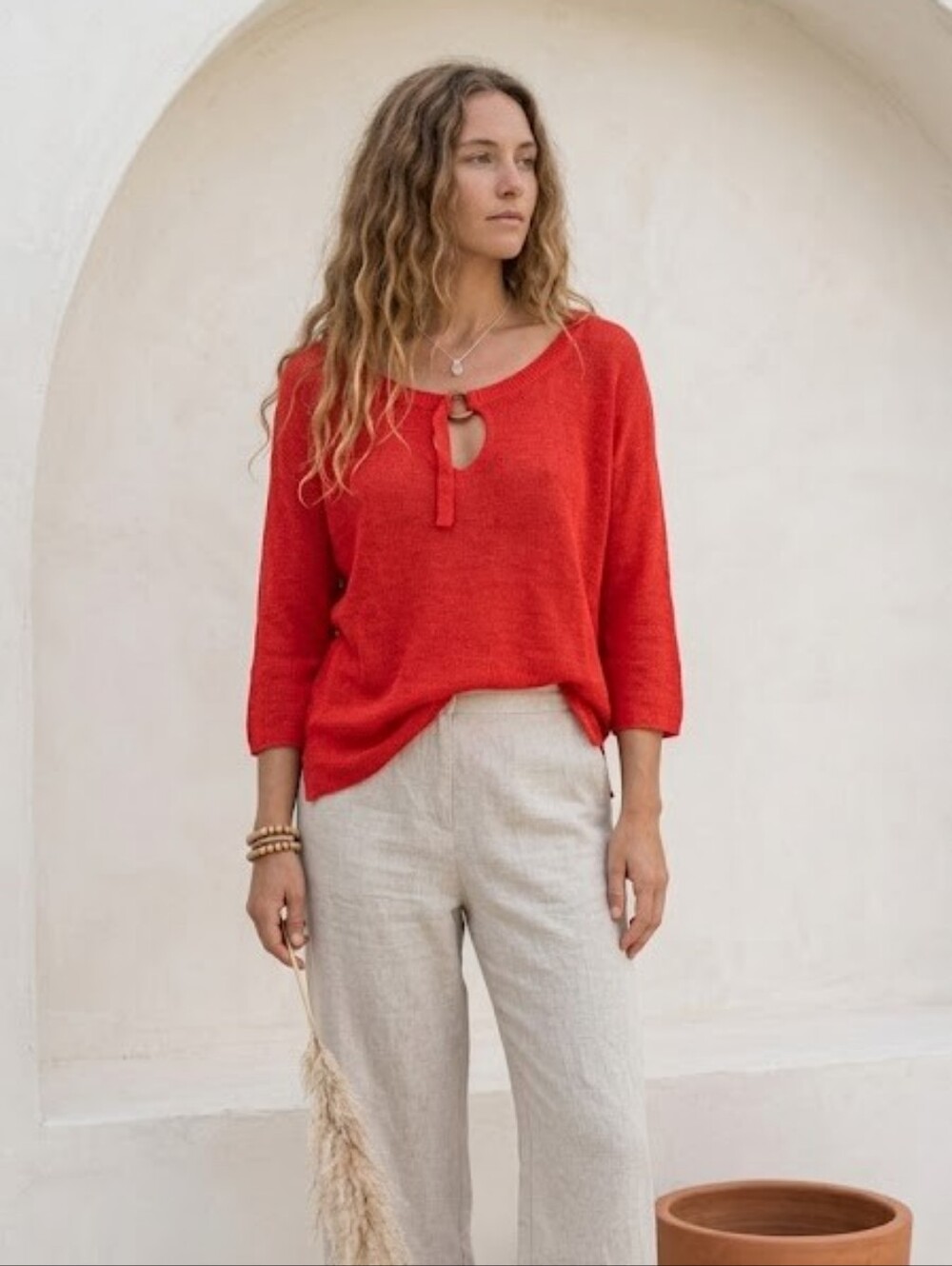 The Earth Collection linen cotton blend pullover sweater L